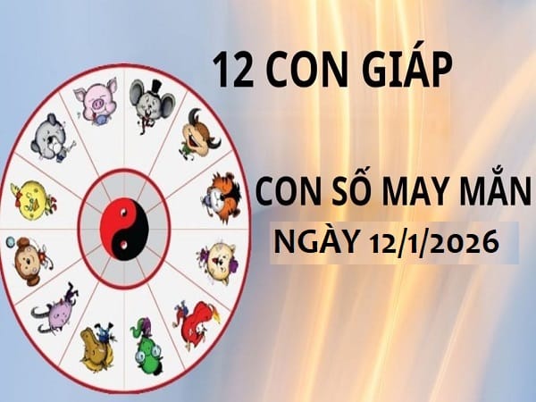 Con số may mắn ngày 12 tháng 1 năm 2026 thứ 2 12 con giáp