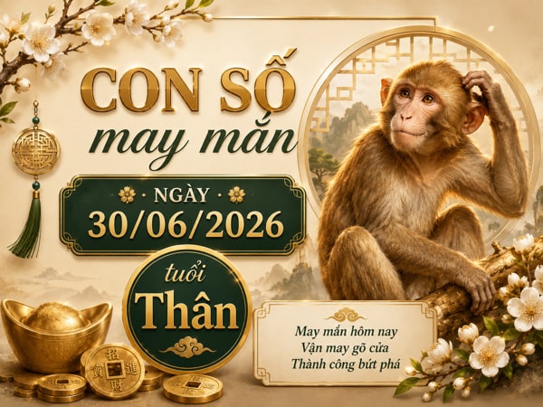 Đón tài lộc với con số may mắn ngày 30/06/2026 tuổi Thân
